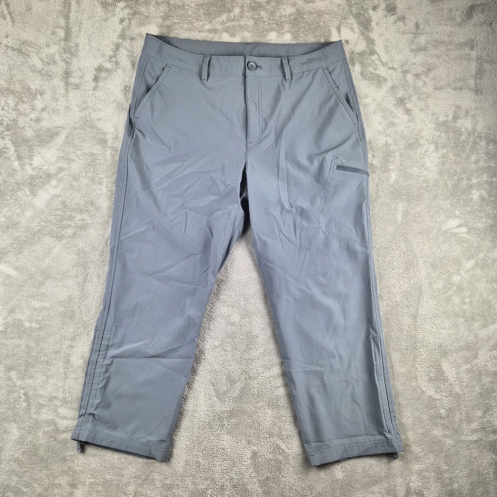 Eddie Bauer Pants Womens 12 Grey Stretch Ripstop Cropped Hiking Outdoor Cargo